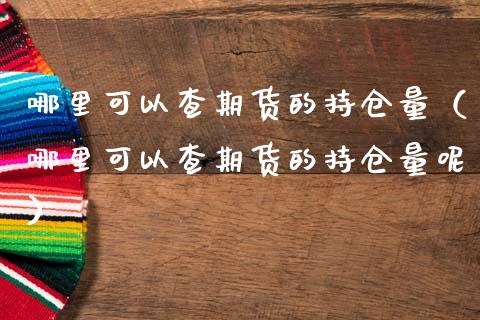 哪里可以查期货的持仓量（哪里可以查期货的持仓量呢）_https://www.zcsm.com.cn_期货交易_第1张