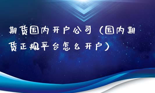 期货国内开户公司（国内期货正规平台怎么开户）_https://www.zcsm.com.cn_期货培训_第1张