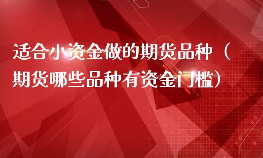 适合小资金做的期货品种（期货哪些品种有资金门槛）_https://www.zcsm.com.cn_期货喊单_第1张