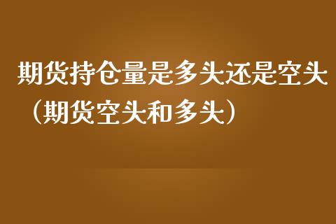 期货持仓量是多头还是空头（期货空头和多头）_https://www.zcsm.com.cn_期货交易_第1张