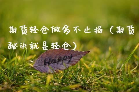 期货轻仓做多不止损（期货秘诀就是轻仓）_https://www.zcsm.com.cn_期货交易_第1张