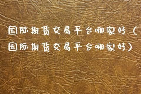 国际期货交易平台哪家好（国际期货交易平台哪家好）_https://www.zcsm.com.cn_期货行情_第1张