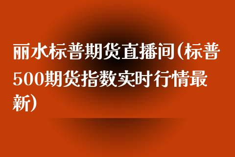 丽水标普期货直播间(标普500期货指数实时行情最新)_https://www.zcsm.com.cn_期货培训_第1张