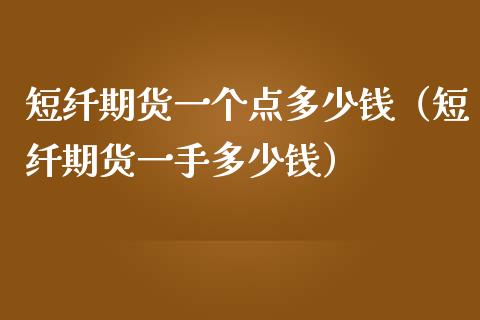 短纤期货一个点多少钱（短纤期货一手多少钱）_https://www.zcsm.com.cn_期货行情_第1张
