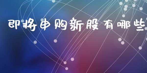 即将申购新股有哪些_https://www.zcsm.com.cn_期货培训_第1张