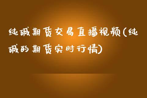 纯碱期货交易直播视频(纯碱的期货实时行情)_https://www.zcsm.com.cn_期货培训_第1张