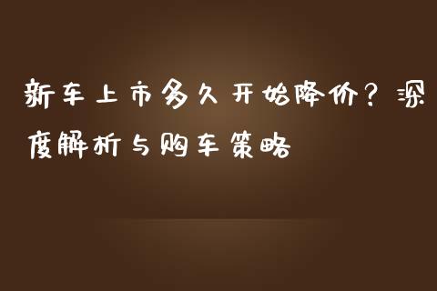 新车上市多久开始降价？深度解析与购车策略_https://www.zcsm.com.cn_期货喊单_第1张