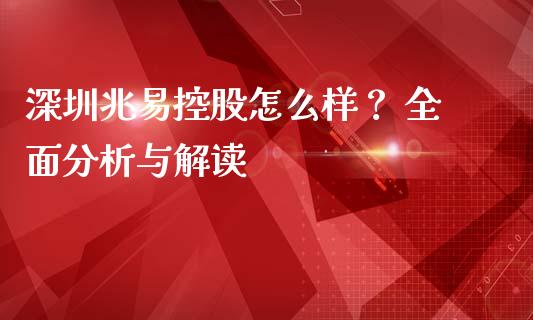深圳兆易控股怎么样？ 全面分析与解读_https://www.zcsm.com.cn_期货行情_第1张