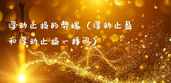 浮动止损的弊端（浮动止盈和浮动止损一样吗）_https://www.zcsm.com.cn_期货交易_第1张