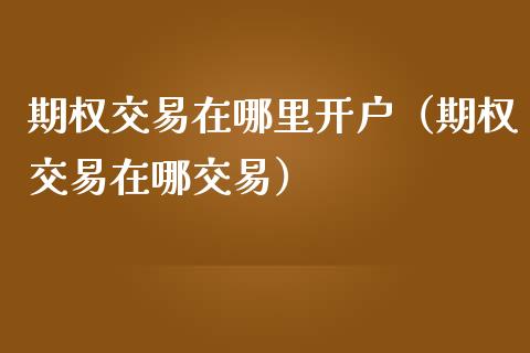 期权交易在哪里开户（期权交易在哪交易）_https://www.zcsm.com.cn_期货培训_第1张