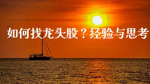 如何找龙头股？经验与思考_https://www.zcsm.com.cn_期货行情_第1张