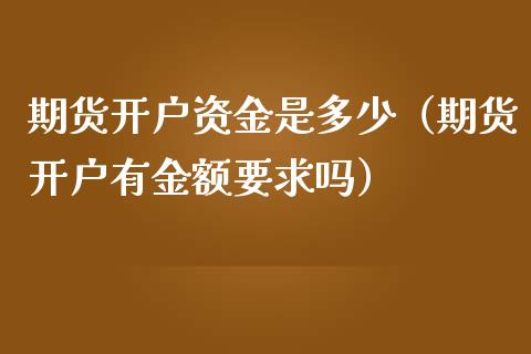 期货开户资金是多少（期货开户有金额要求吗）_https://www.zcsm.com.cn_期货培训_第1张