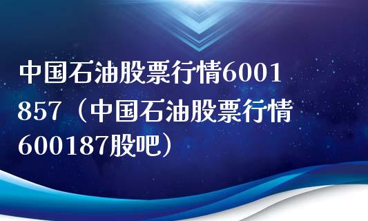 中国石油股票行情6001857（中国石油股票行情600187股吧）_https://www.zcsm.com.cn_原油期货_第1张