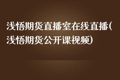 浅悟期货直播室在线直播(浅悟期货公开课视频)_https://www.zcsm.com.cn_期货喊单_第1张