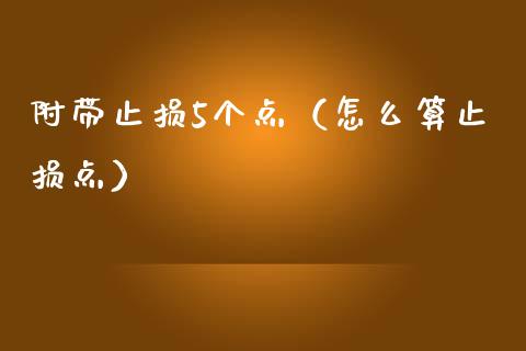 附带止损5个点（怎么算止损点）_https://www.zcsm.com.cn_期货交易_第1张