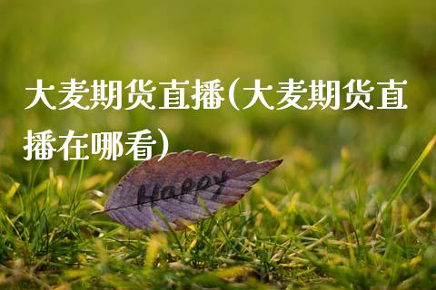 大麦期货直播(大麦期货直播在哪看)_https://www.zcsm.com.cn_期货百科_第1张