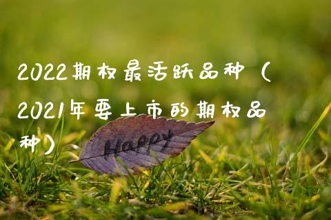 2022期权最活跃品种（2021年要上市的期权品种）_https://www.zcsm.com.cn_期货喊单_第1张
