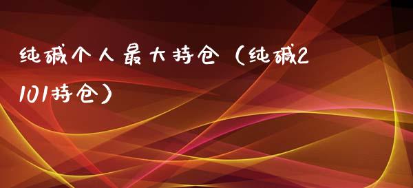 纯碱个人最大持仓（纯碱2101持仓）_https://www.zcsm.com.cn_期货交易_第1张