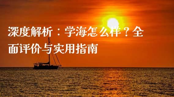 深度解析：学海怎么样？全面评价与实用指南_https://www.zcsm.com.cn_期货行情_第1张