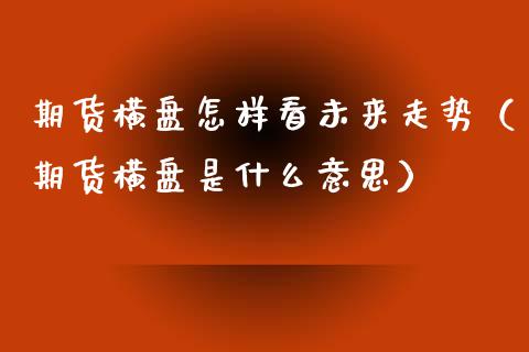 期货横盘怎样看未来走势（期货横盘是什么意思）_https://www.zcsm.com.cn_期货喊单_第1张