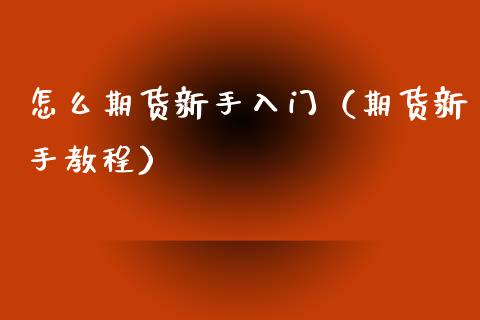 怎么期货新手入门（期货新手教程）_https://www.zcsm.com.cn_原油期货_第1张