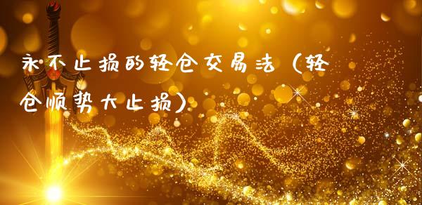 永不止损的轻仓交易法（轻仓顺势大止损）_https://www.zcsm.com.cn_期货交易_第1张