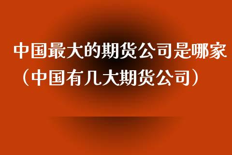 中国最大的期货公司是哪家（中国有几大期货公司）_https://www.zcsm.com.cn_期货百科_第1张
