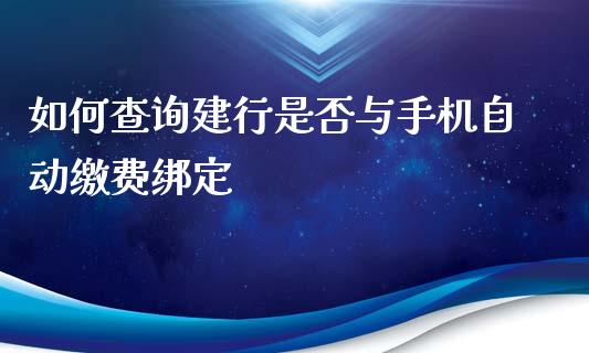 如何查询建行是否与手机自动缴费绑定_https://www.zcsm.com.cn_期货行情_第1张