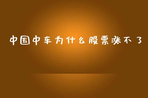 中国中车为什么股票涨不了_https://www.zcsm.com.cn_期货交易_第1张
