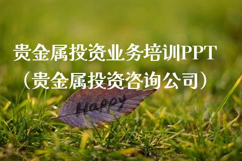 贵金属投资业务培训PPT（贵金属投资咨询公司）_https://www.zcsm.com.cn_期货培训_第1张