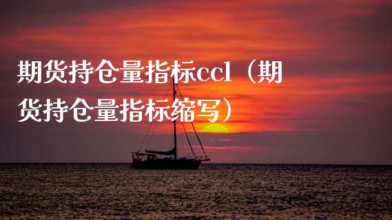 期货持仓量指标ccl（期货持仓量指标缩写）_https://www.zcsm.com.cn_期货交易_第1张