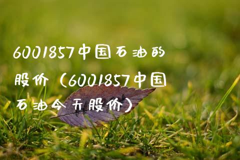 6001857中国石油的股价（6001857中国石油今天股价）_https://www.zcsm.com.cn_原油期货_第1张