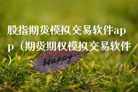 股指期货模拟交易软件app（期货期权模拟交易软件）_https://www.zcsm.com.cn_原油期货_第1张
