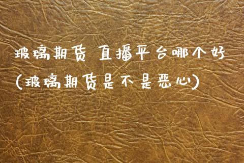 玻璃期货 直播平台哪个好(玻璃期货是不是恶心)_https://www.zcsm.com.cn_期货喊单_第1张