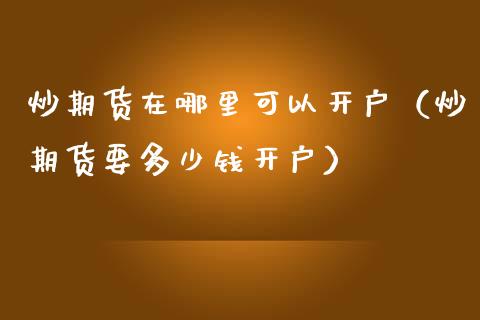 炒期货在哪里可以开户（炒期货要多少钱开户）_https://www.zcsm.com.cn_期货培训_第1张