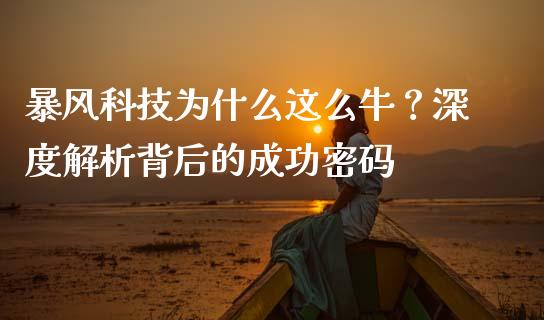 暴风科技为什么这么牛？深度解析背后的成功密码_https://www.zcsm.com.cn_期货喊单_第1张