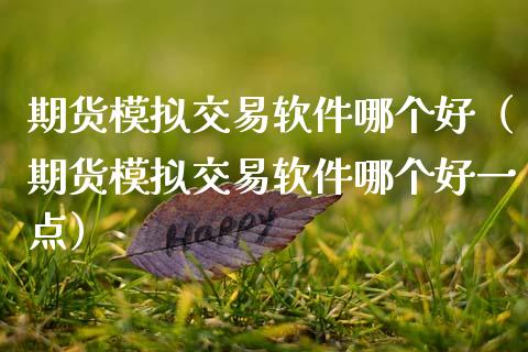 期货模拟交易软件哪个好（期货模拟交易软件哪个好一点）_https://www.zcsm.com.cn_期货交易_第1张