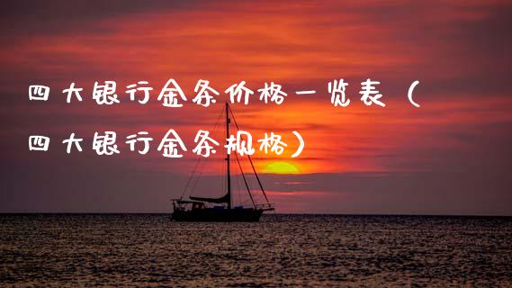 四大银行金条价格一览表（四大银行金条规格）_https://www.zcsm.com.cn_期货行情_第1张