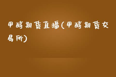 甲醇期货直播(甲醇期货交易所)_https://www.zcsm.com.cn_期货百科_第1张