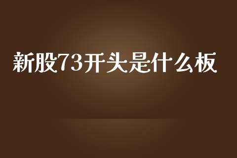 新股73开头是什么板_https://www.zcsm.com.cn_期货交易_第1张
