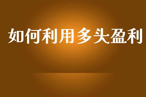 如何利用多头盈利_https://www.zcsm.com.cn_期货交易_第1张