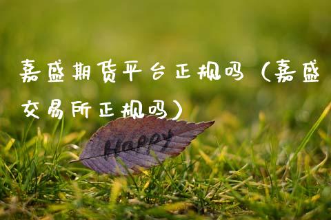 嘉盛期货平台正规吗（嘉盛交易所正规吗）_https://www.zcsm.com.cn_期货喊单_第1张