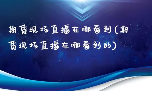 期货现场直播在哪看到(期货现场直播在哪看到的)_https://www.zcsm.com.cn_期货喊单_第1张