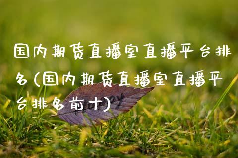 国内期货直播室直播平台排名(国内期货直播室直播平台排名前十)_https://www.zcsm.com.cn_期货喊单_第1张