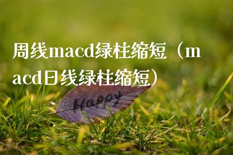 周线macd绿柱缩短（macd日线绿柱缩短）_https://www.zcsm.com.cn_期货培训_第1张