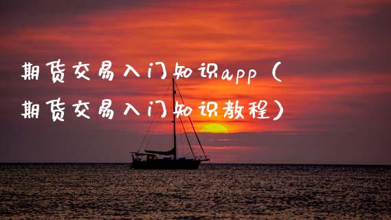 期货交易入门知识app（期货交易入门知识教程）_https://www.zcsm.com.cn_原油期货_第1张