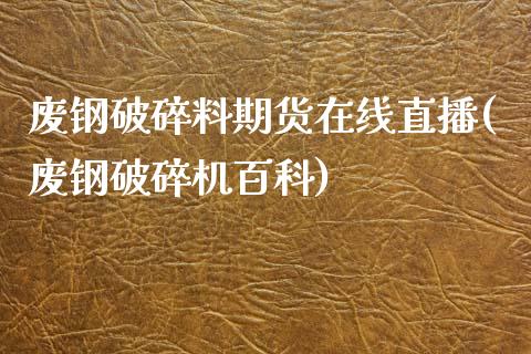 废钢破碎料期货在线直播(废钢破碎机百科)_https://www.zcsm.com.cn_期货培训_第1张