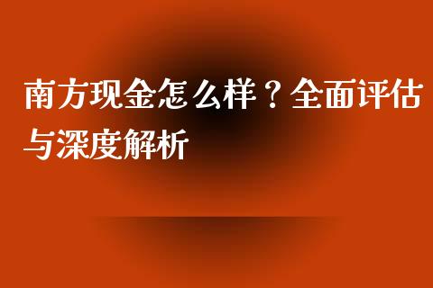 南方现金怎么样？全面评估与深度解析_https://www.zcsm.com.cn_期货培训_第1张