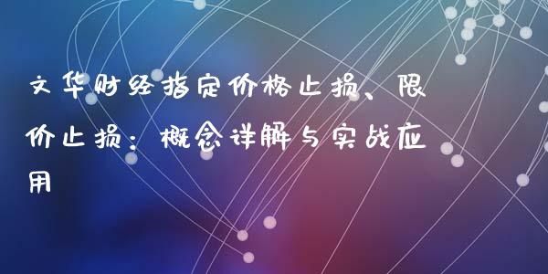 文华财经指定价格止损、限价止损：概念详解与实战应用_https://www.zcsm.com.cn_期货百科_第1张