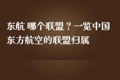 东航 哪个联盟？一览中国东方航空的联盟归属_https://www.zcsm.com.cn_期货交易_第1张
